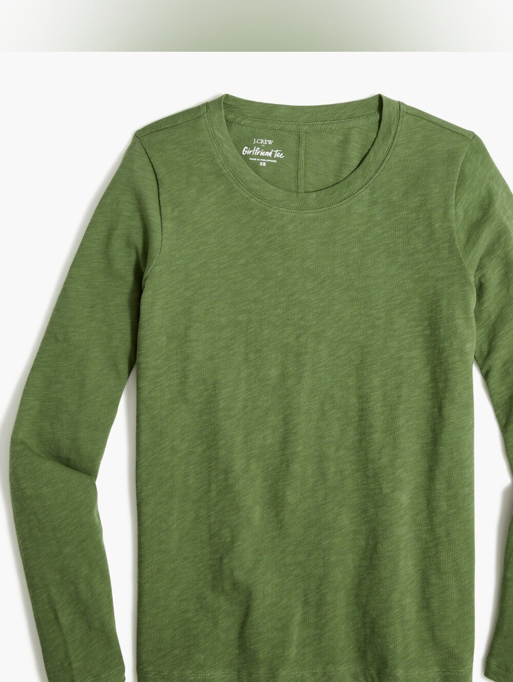 J.Crew 100% Cotton Girlfriend Tee Green